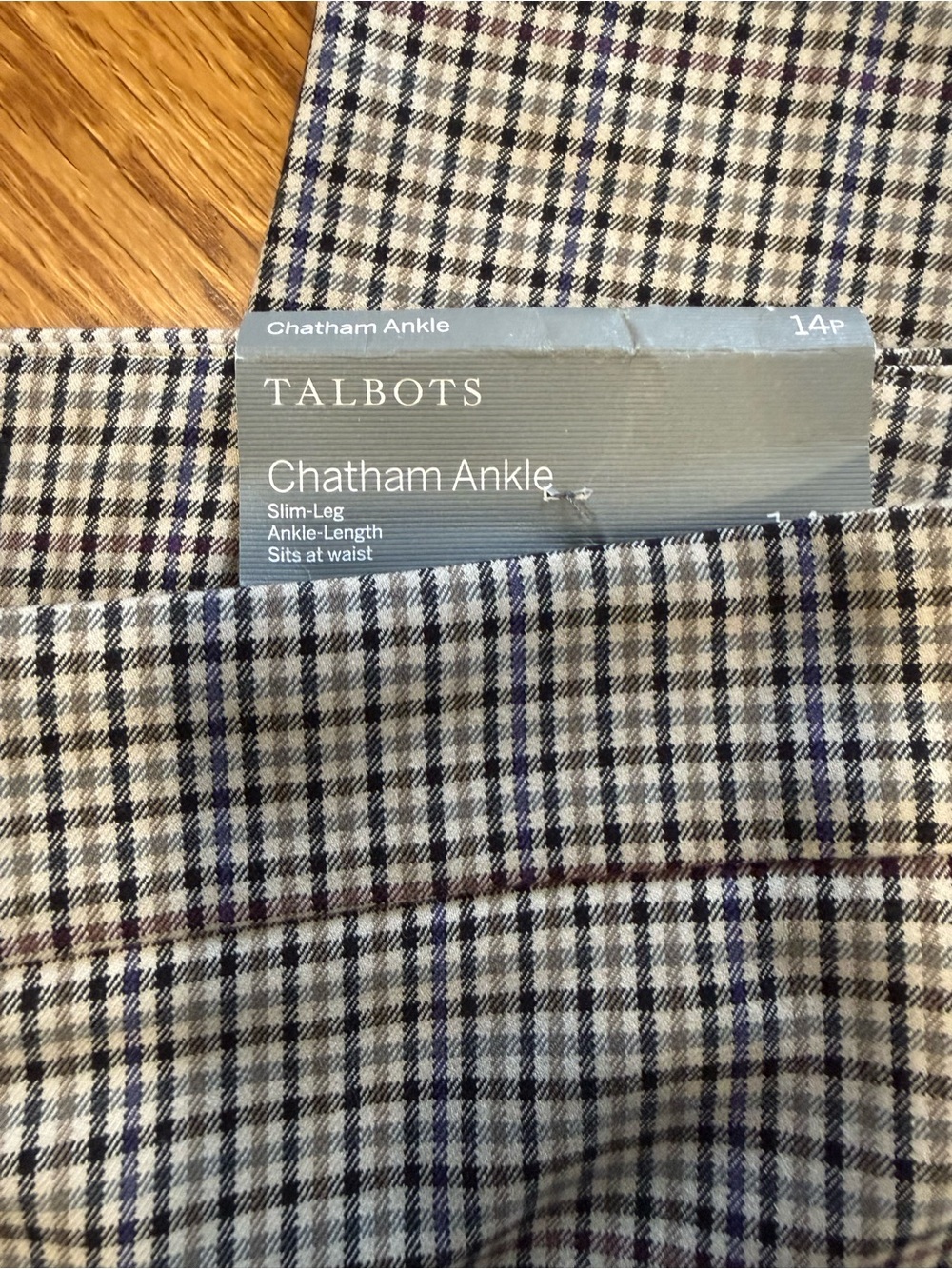 Talbots Chatham Ankle Tan/ Black Plaid Pants - Picture 11 of 11
